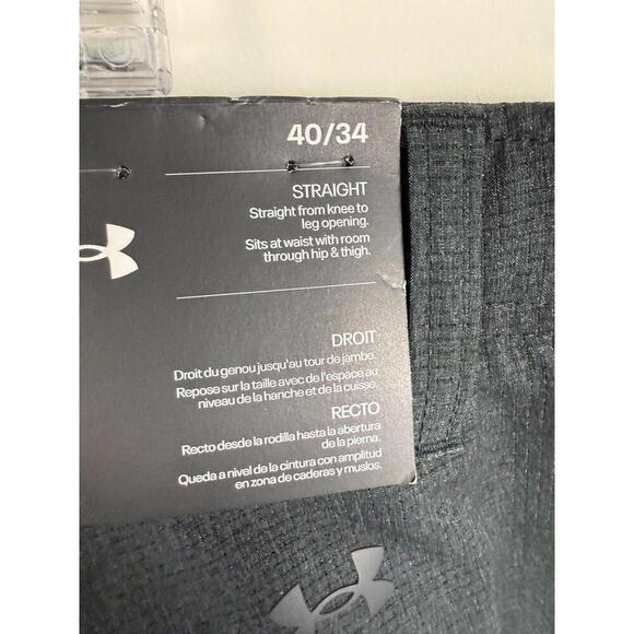 NWT Under Armour Vented Pants Gray Golf Straight Leg Loose Mens 40x34 - Picture 3 of 5